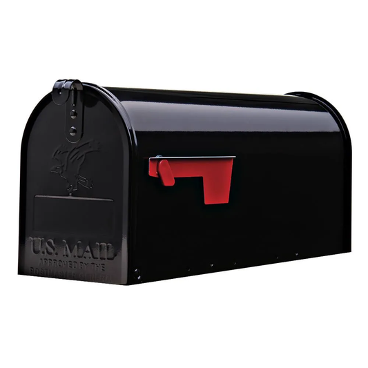 Amerikaanse brievenbus / US mailbox Elite met paal (zwart, bundel)