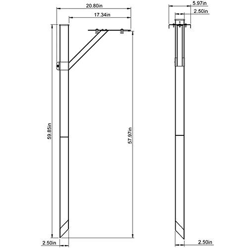 Amerikaanse Brievenbus grondpaal SDPK Zwart